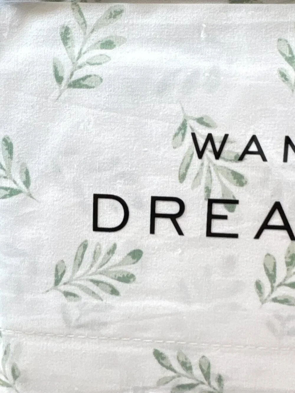 Wamsutta Dream Zone Hotel Luxury QUEEN Sheet Set White Leaf Cotton Percale 6PC